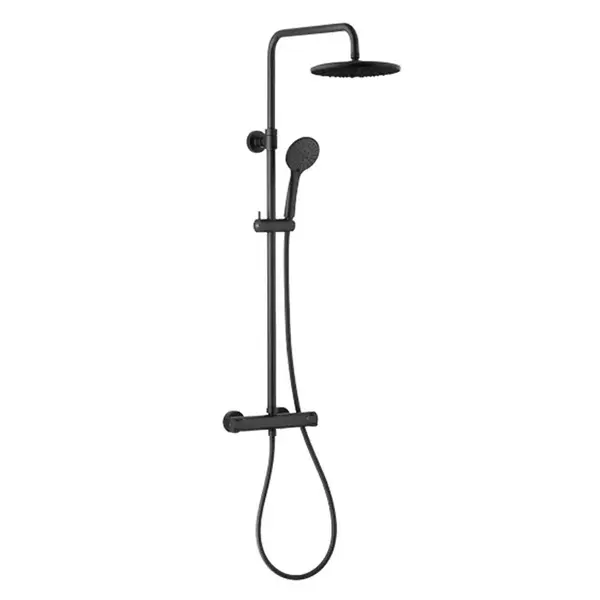 Moza Black Sprchový systém s funkciou dažďovej sprchy s termostatickým miešačom