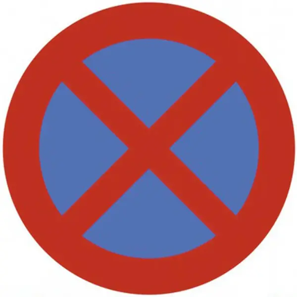 Zákaz zastavení 92x92 mm samolepka