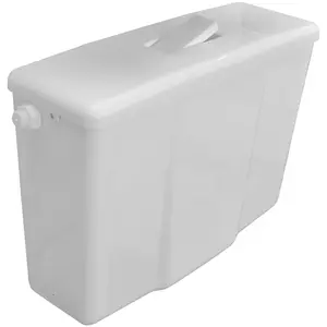 Nízkopoložená splachovacia nádržka, biela s tlačidlom