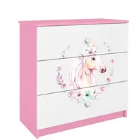 Detská komoda Babydreams ružová – Kôň