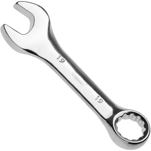 Kľúč, ocko-plochý, krátky, 19 mm, Drel