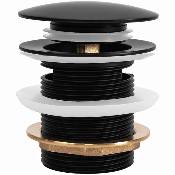 Vannová zátka s přepadem Click-clack Rea černá 6 cm