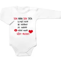 Baby Nellys Body dlouhý rukáv Vždy milovat,  bílé vel.  80