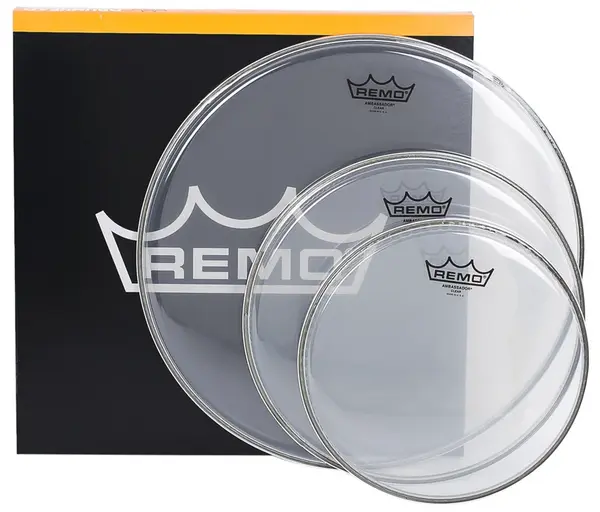Remo Ambassador Clear Rock Set