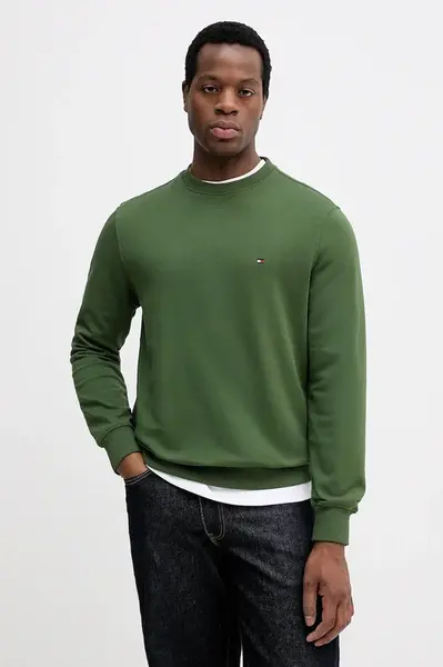 Bavlněná mikina Tommy Hilfiger pánská, černá barva, hladká, MW0MW37237