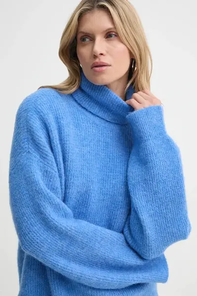 Svetr Gestuz dámský, fialová barva, s golfem, 10909446