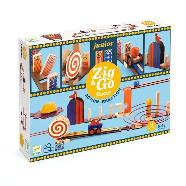 Djeco Dráha Zig & go Junior - Racer - 51pcs