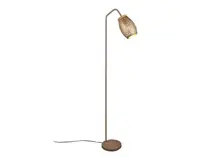 Stojací lampa Bidar, měděný kov/dřevo