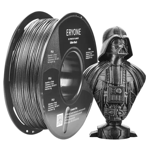 ERYONE Galaxy Sparkly Glitter PLA Filament 1kg - Black