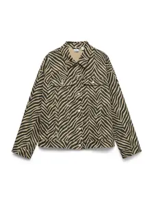 VERO MODA Prechodná bunda 'VMTESSA'  svetlohnedá / čierna