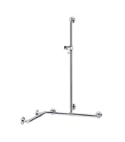 Keuco Plan Care - Držadlo so sprchovou tyčou 110x126 cm, s držiakom sprchy, chróm 34915179111