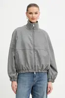 Bunda s příměsí vlny Pinko šedá barva, 106046 A2ZU