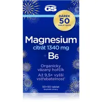 GS Magnesium Citrát + B6 tablety pro podporu snížení míry únavy a vyčerpání, normální stav zubů, kostí a svalů 100 tbl