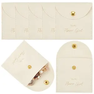 10Pcs Velvet Pouches with Snap Button