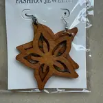 Alloy Wood Dangle Earrings
