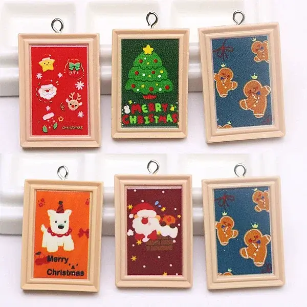 Christmas Opaque Resin Pendants