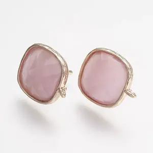 Brass Micro Pave Cubic Zirconia Stud Earring Findings