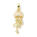 Brass Micro Pave Cubic Zirconia with Enamel Pendants