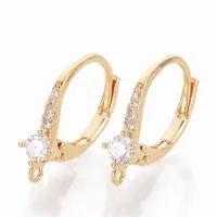 Brass Cubic Zirconia Leverback Earring Findings