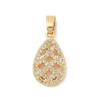 Brass Micro Pave Cubic Zirconia Pendants