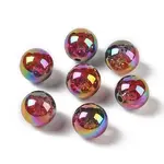UV Plating Opaque Crackle Two-tone Acrylic Beads