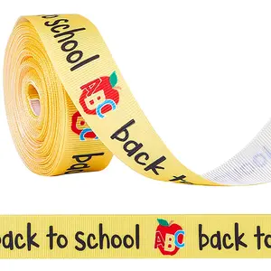 10 Yards Back To School Theme Polyester Grosgrain Ribbon