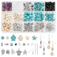 DIY Natural & Synthetic Mixed Gemstone Dangle Earring Making Kit