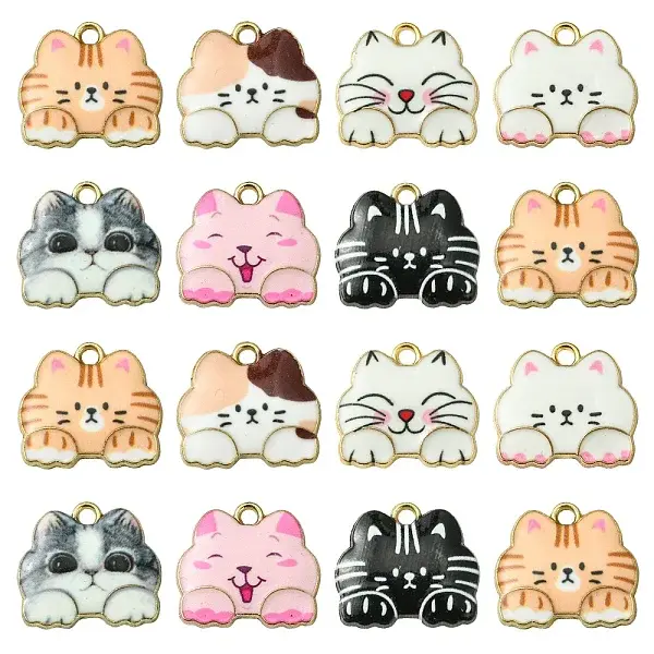 14Pcs 7 Colors Alloy Pendants