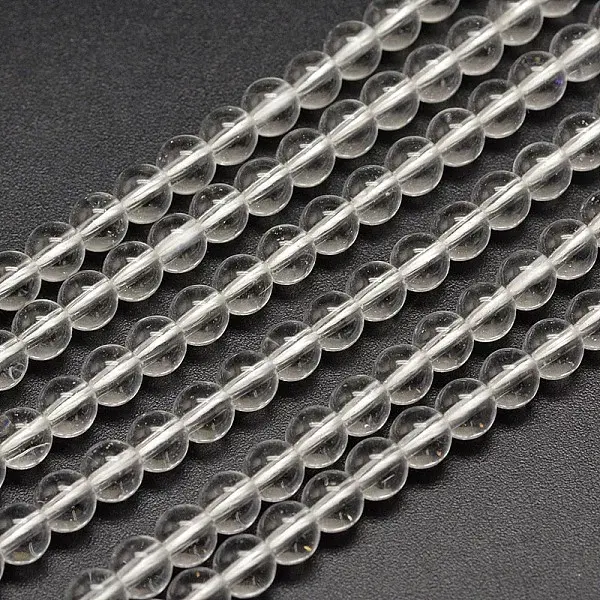 Synthetic Quartz Round Bead Strands