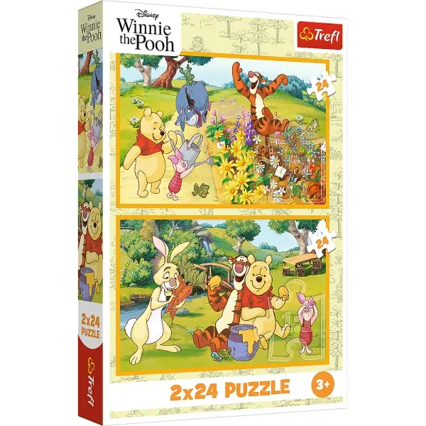 Trefl Puzzle 2x24 Medvídek Pú / Den na zahradě