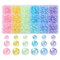18 Style Transparent Rainbow Iridescent Acrylic Beadss Plated
