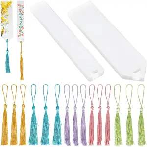 DIY Bookmark Making Kits. with Transparent Acrylic & Polyester Tassel Decoration