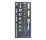 BGS technic Gola sada 3/8" - modul, šestihranné hlavice Pro Torque, 6-24 mm, 26 dílů - BGS 4052