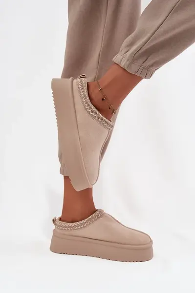 Boto Dámské sněhule s výšivkou světle béžové Pristina