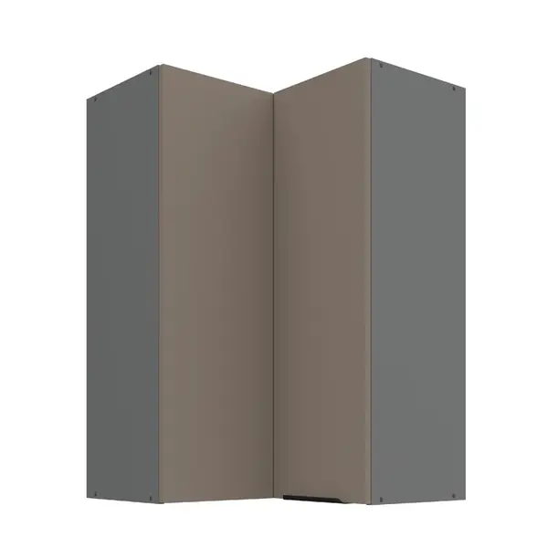 Horní rohová skříňka Aria ANT 60x60 GN-90 2F (90°) Barva korpusu: Antracit, Barva dvířek: TA - Sandgrau AFM
