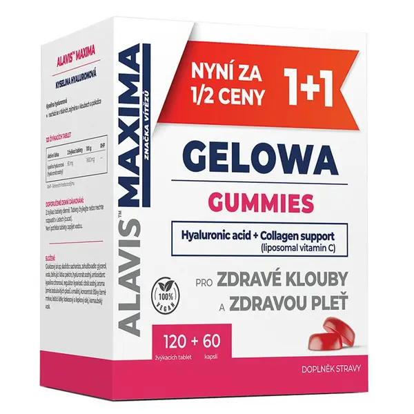 Alavis Maxima Gelowa Gummies + Vitamin C 120 žvýkacích tablet + 60 kapslí