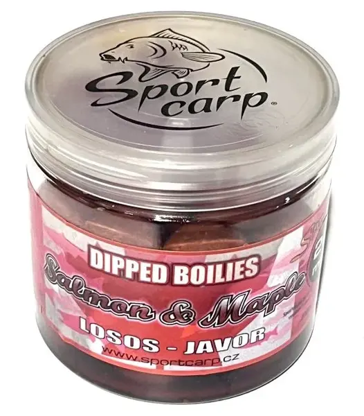 Sportcarp boilies v dipu dipped boilies 200 ml 20 mm - salmon maple