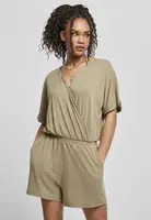 Women's short modal jumpsuit in khaki color