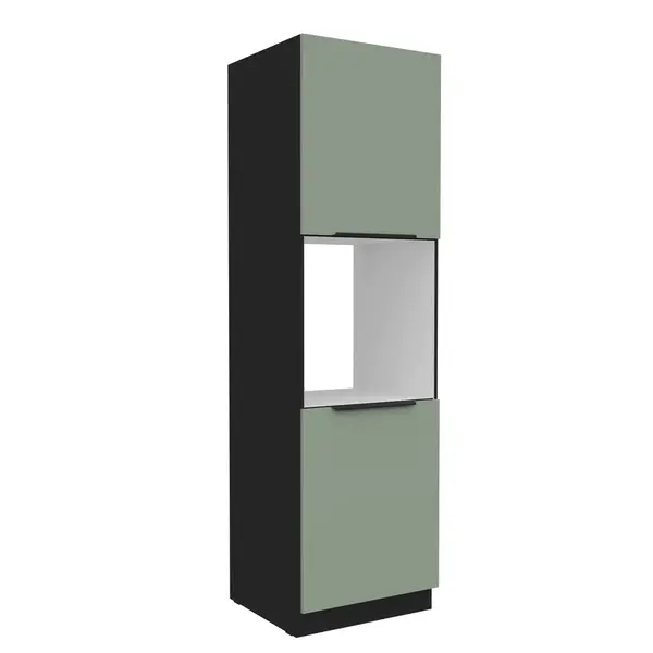 Vysoká skříňka pro vestavnou troubu Aria 60 DP-210 2F Barva korpusu: Černá, Barva dvířek: SA - Aquamarine AFM