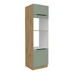 Vysoká skříňka pro vestavnou a mikrovlnou troubu Aria 60 DPM-210 2F Barva korpusu: Bílá, Barva dvířek: GR - Graphite AFM