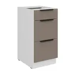 Spodní skříňka Aria 40 D 3S BB - Premium Box Barva korpusu: Bílá, Barva dvířek: TA - Sandgrau AFM