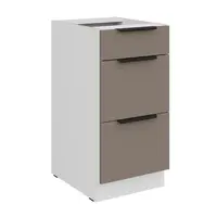 Spodní skříňka Aria 40 D 3S BB - Premium Box Barva korpusu: Bílá, Barva dvířek: TA - Sandgrau AFM