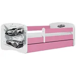 Dětská postel Babydreams+SZ+M růžová 70x140 auto