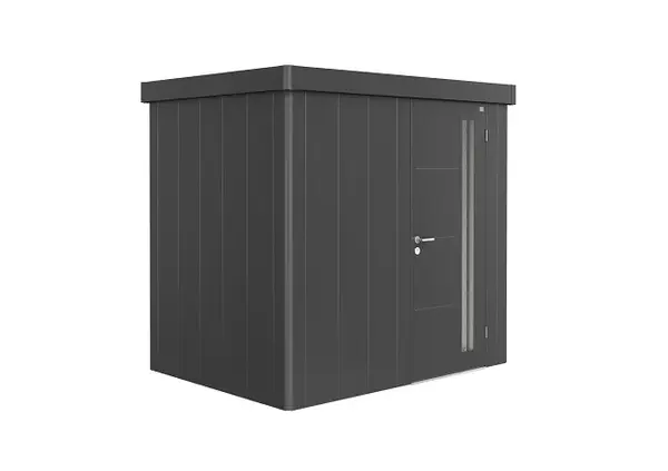 Zahradní domek NEO 1B, tmavě šedá, jednokřídlé dveře BH85029