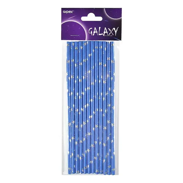 Slámky papírové - galaxy 12 ks 20cm