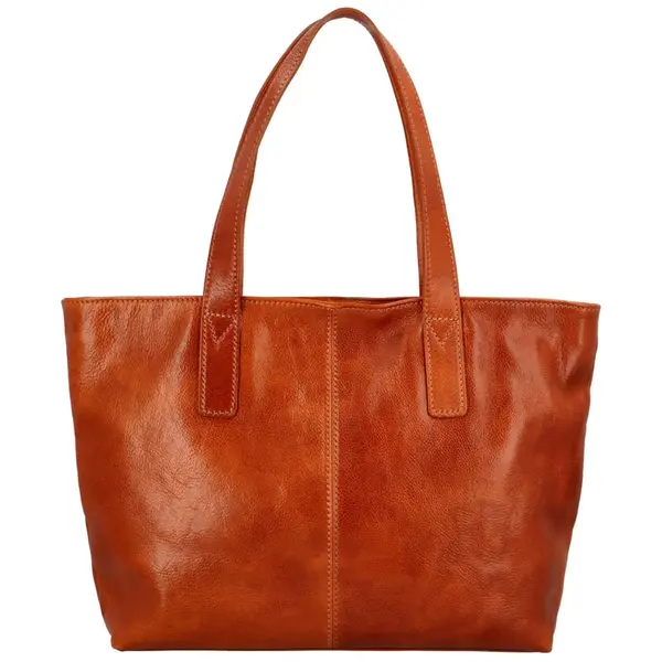 Dámská kožená kabelka na rameno koňaková - Delami Equina