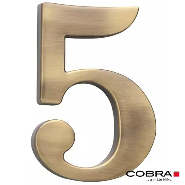 Cislo 3D bronz cesany 5 - 5 cm