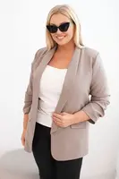 Kesi Włoski Dámska bunda Plus Size bez zapínania s podšívkou XL/2XL fango
