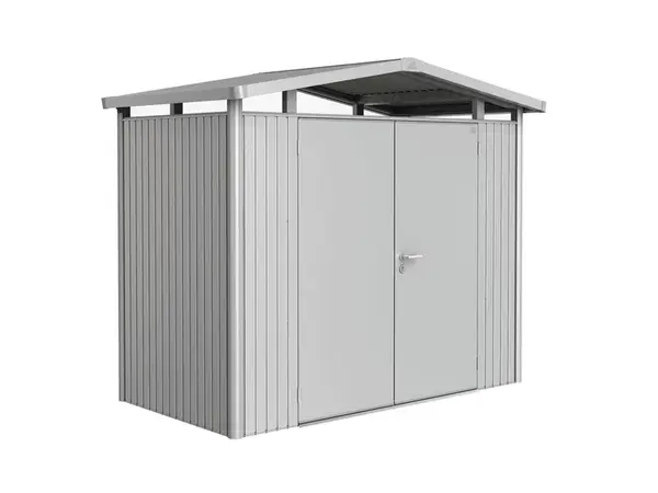 Domek na nářadí Biohort PANORAMA P1, stříbrná, dvoukřídlé dveře BH13029