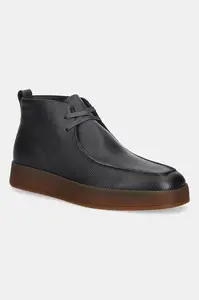 Kožené poltopánky Calvin Klein HYBRID CUP APRON BOOT LTH